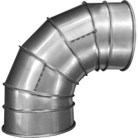 US DUCT US Duct Clamp Together 90 Deg Elbow 1.5 CLR, 12" Diameter, SS, 20 Gauge REGS1290.S20